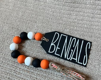 Football | Bengals | Wood HOME Decor Garland Beads Cincinnati