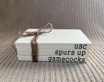 Football faux book stacks | USC Gamecocks | SEC home decor Basketball
