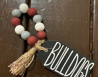 Football | MSU DAWGS | MS State Bulldogs | Wood Garland Beads Mississippi State University Hail State college dorm decor