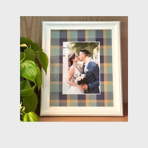 Plaid Photo Matte: Navy, Green & Gold Tartan Frame Insert