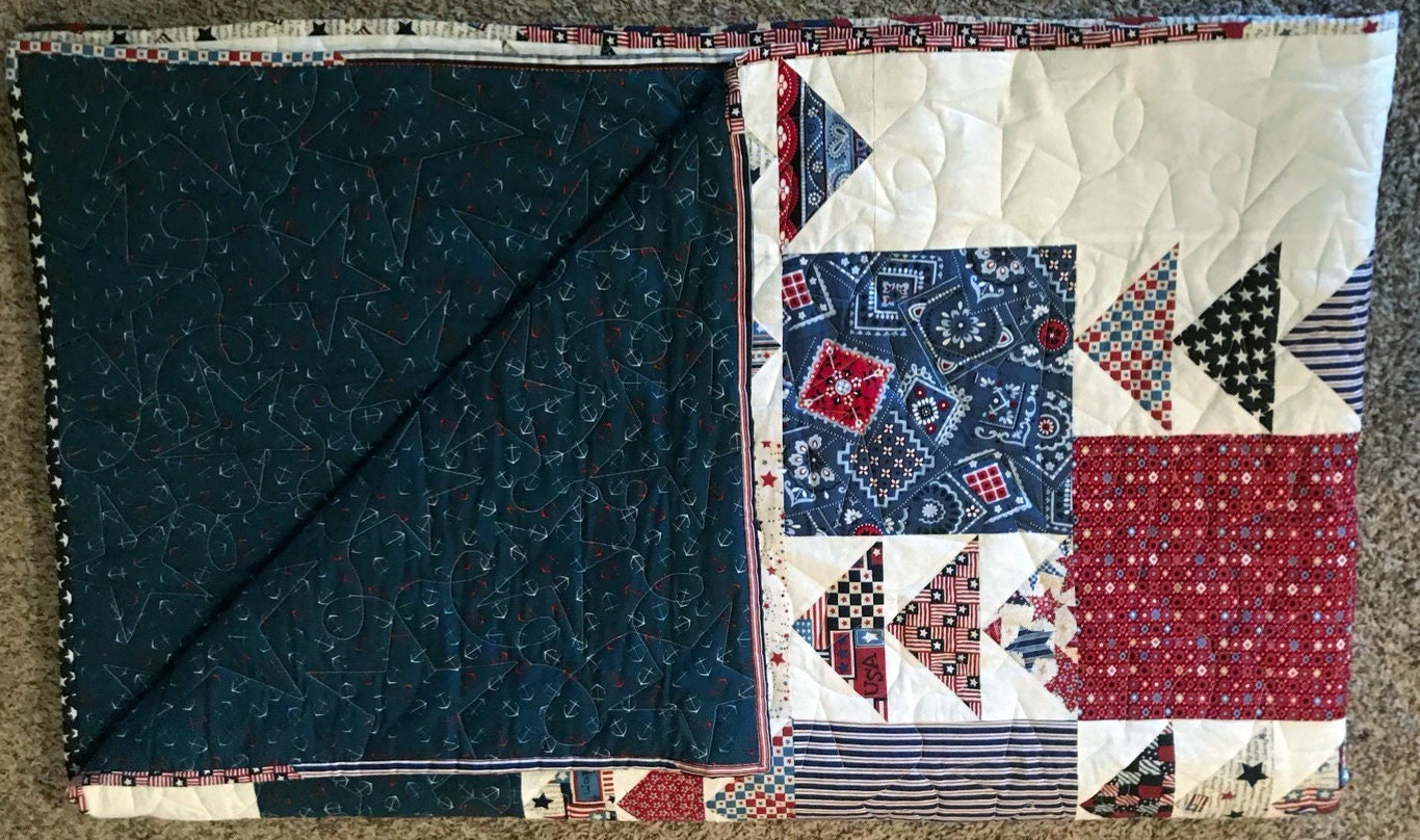 Patriotic Quilts for Sale 100 Cotton Fabric Handmade Quilt Etsy