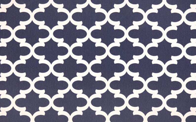 Quatrefoil Pattern Home Decor Drapery Fabric Upholstery Fabric 100/% Cotton Fabric by the Yard Premier Prints FULTON Apache Blue White