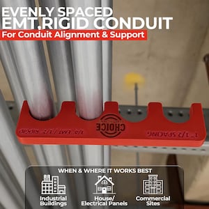 Magnetische leidingafstandhouder, set van 3: 3/4" EMT en 1/2" stijf, 1 1/2" afstand