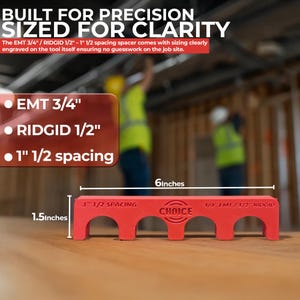 Magnetic Conduit Spacer 3-Pack: 3/4&quot; EMT & 1/2&quot; Rigid, 1 1/2&quot; Spacing