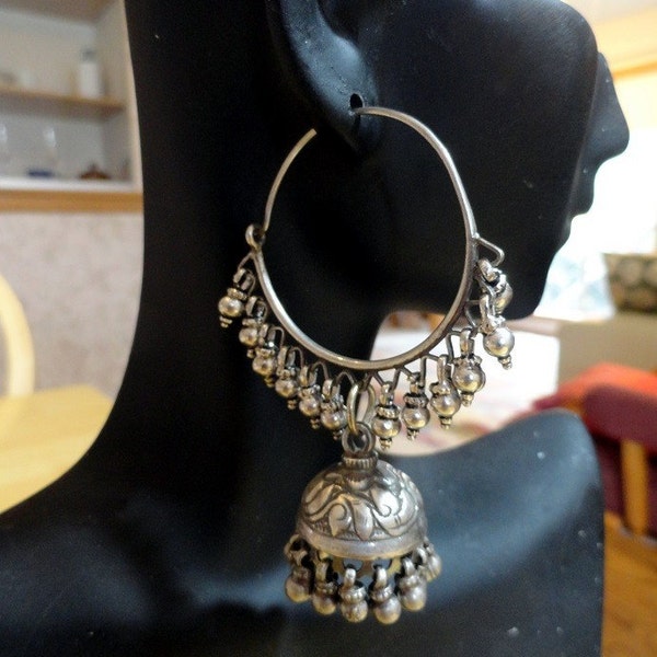 Jaipur Jhumkas -J124- Bali Hoop  with Antique finish Jhumkas