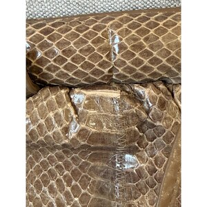 Echte full-body python slangenleer/leerbruine converteerbare tas retro vintage jaren 60 afbeelding 6