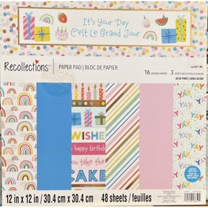 Bloc de papel y cartulina para álbum de recortes "Recuerdos, es tu día de cumpleaños", 30 x 30 cm