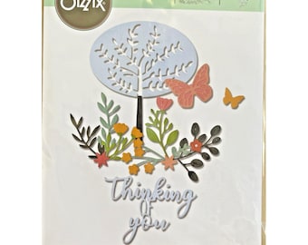 Sizzix Thinlits THINKING OF YOU 12 Dies 664524, Butterflies, Trees, Flowers