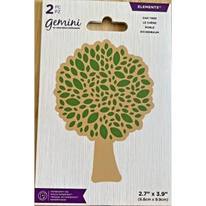 Troquel de corte de metal con diseño de roble Gemini de Crafters Companion para scrapbooking