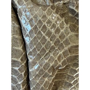 Echte full-body python slangenleer/leerbruine converteerbare tas retro vintage jaren 60 afbeelding 5