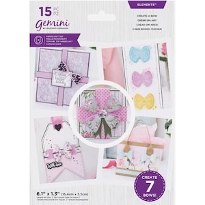 Juego de troqueles de corte de metal Gemini Create A Bow de Crafter's Companion: 7 arcos diferentes