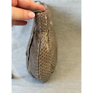 Echte full-body python slangenleer/leerbruine converteerbare tas retro vintage jaren 60 afbeelding 3