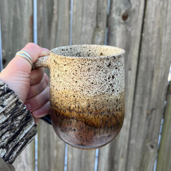 Handmade Rustic Ceramic 14 oz Stoneware Mug