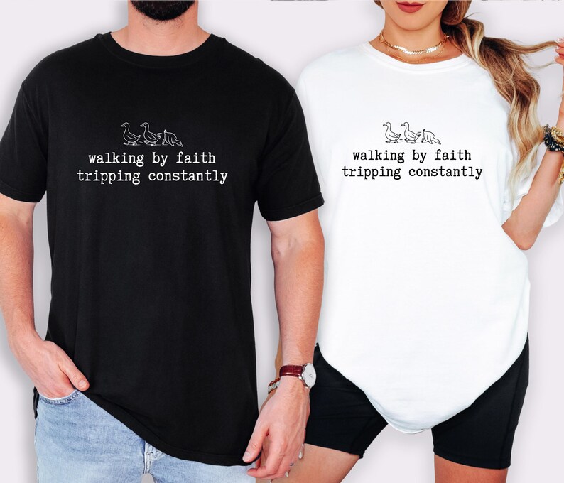 Walking By Faith Tripping Constantly Shirt, Funny Faith Tee, Christian Humor Shirt, Comfort Colors T Shirt, Gift Idea, Up to 4XL image 2