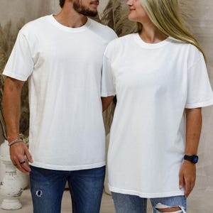 -shirt unisexe couleurs confort basiques | T-shirt blanc à manches courtes | S à 4TG | Coton teint en pièce