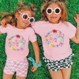 Colorful Grade Level Shirt - Back to School Kids Tee - Preschool to 5th Grade - Cute First Day of School Outfit - Toddler Youth Sizes - CR15