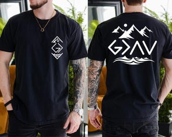God Is Greater Than The Highs and Lows Shirt – Christian Mountain Wave Tee – Comfort Colors T-Shirt – Faith Based Unisex – 4XL Available