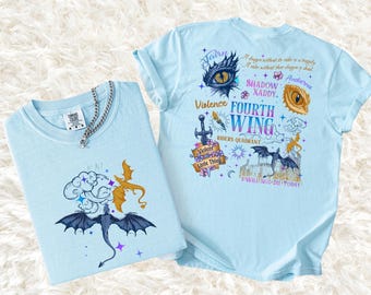 Unisex Fantasy Dragon Rider T-Shirt | Comfort Colors Short Sleeve | Bookish Dragon Tee | Romantasy Reader Shirt | Fantasy Aesthetic Tee