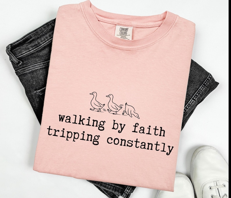 Walking By Faith Tripping Constantly Shirt, Funny Faith Tee, Christian Humor Shirt, Comfort Colors T Shirt, Gift Idea, Up to 4XL image 9