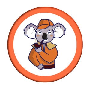 Sherlock Holmes Koala Cartoon Button Badge 25mm, 32mm and 58mm