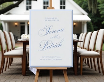 Elegant Wedding Welcome Sign | Fully Customizable Canva Template | Instant Digital Download