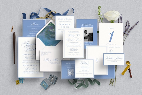Elegant Wedding Invitation Suite | Editable Canva Template | Colors are fully editable