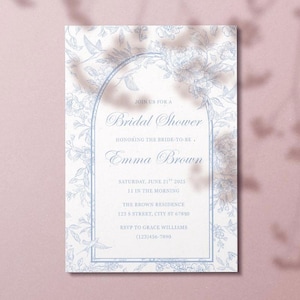 Elegant Vintage Bridal Shower Invitation - DIY Template Printable