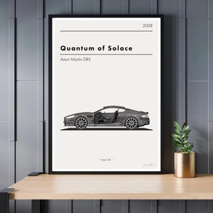 Quantum of Solace, Aston Martin DBS. HAND SIGNED Ilustration Art Print/Poster by JamesCottonPrints