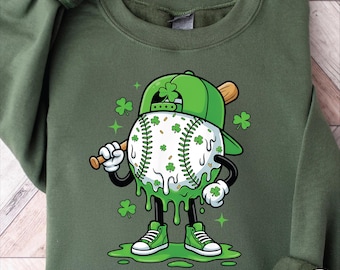 St Patrick’s Day Baseball PNG | Shamrock Baseball PNG | Funny Irish Baseball PNG | Green Drip Baseball Sublimation | Sports St Paddy Png