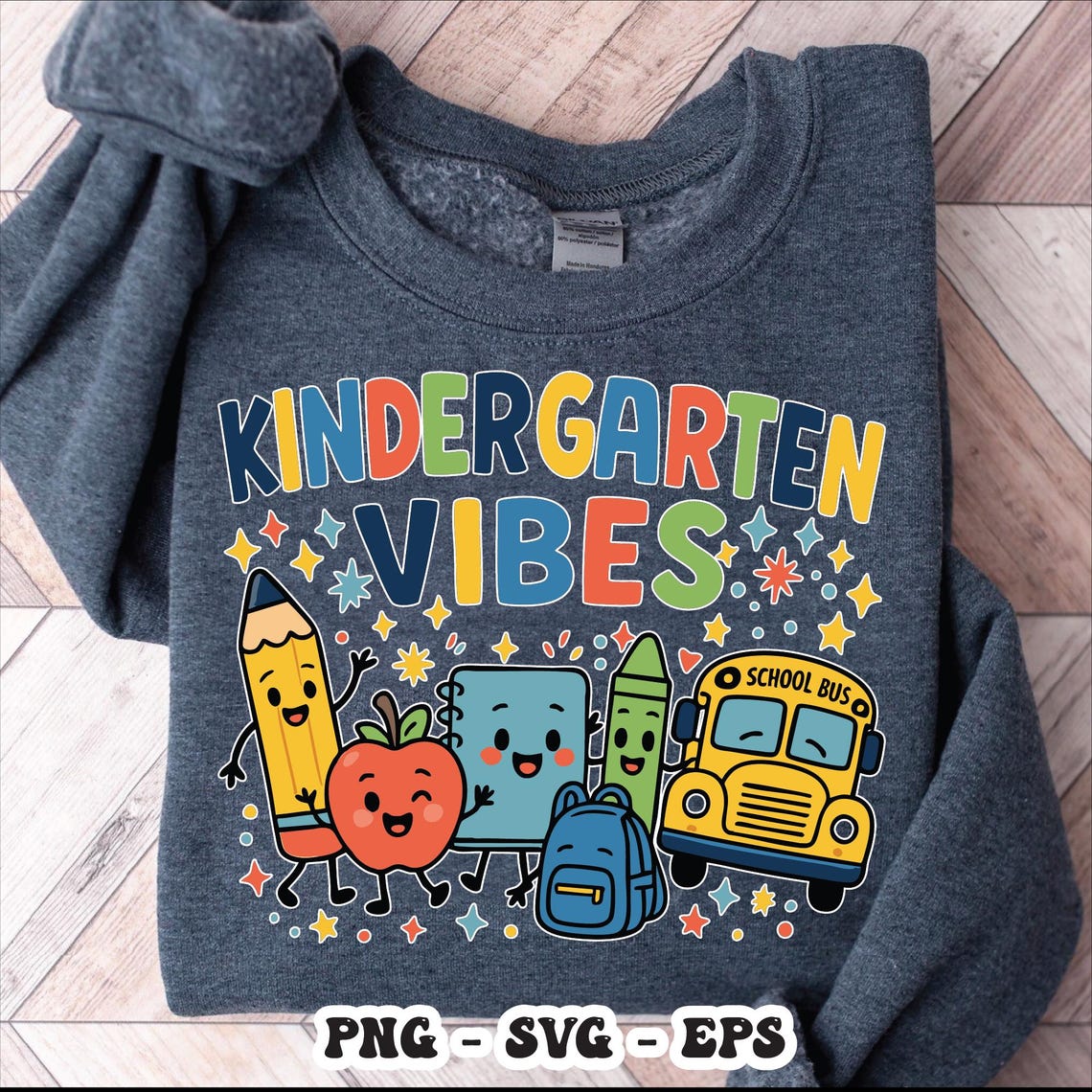Kindergarten Vibes PNG SVG | Cute Back to School Sublimation Design for ...