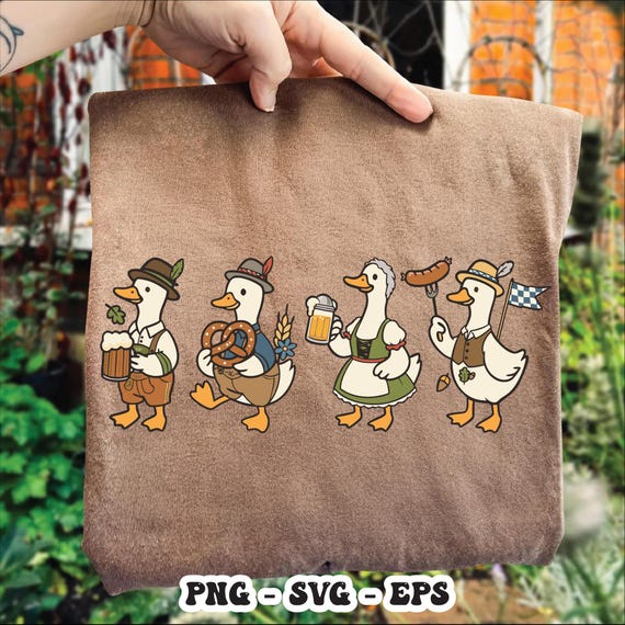 Oktoberfest Goose PNG SVG, Cute Beer Duck PNG, Oktoberfest Png, Sublimation Design, Just a Fest Goose Png, German Beer Prost Drinking Svg