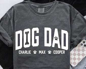Custom Dog Dad Design With Dogs Names Png Svg, Fathers Day Gift For Dog Dad Png, Dog Lover Gifts, Dog Owner Tee, Personalized Dog Daddy Gift