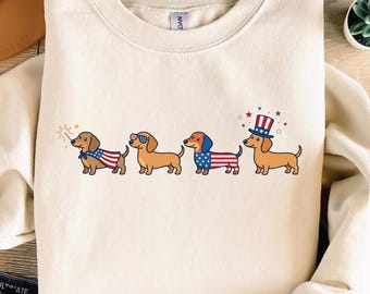 4th of July Dachshund PNG, Patriotic Wiener Dog Sublimation Design, Cute USA Doxie Shirt PNG, Independence Day Dog Lover Digital Download