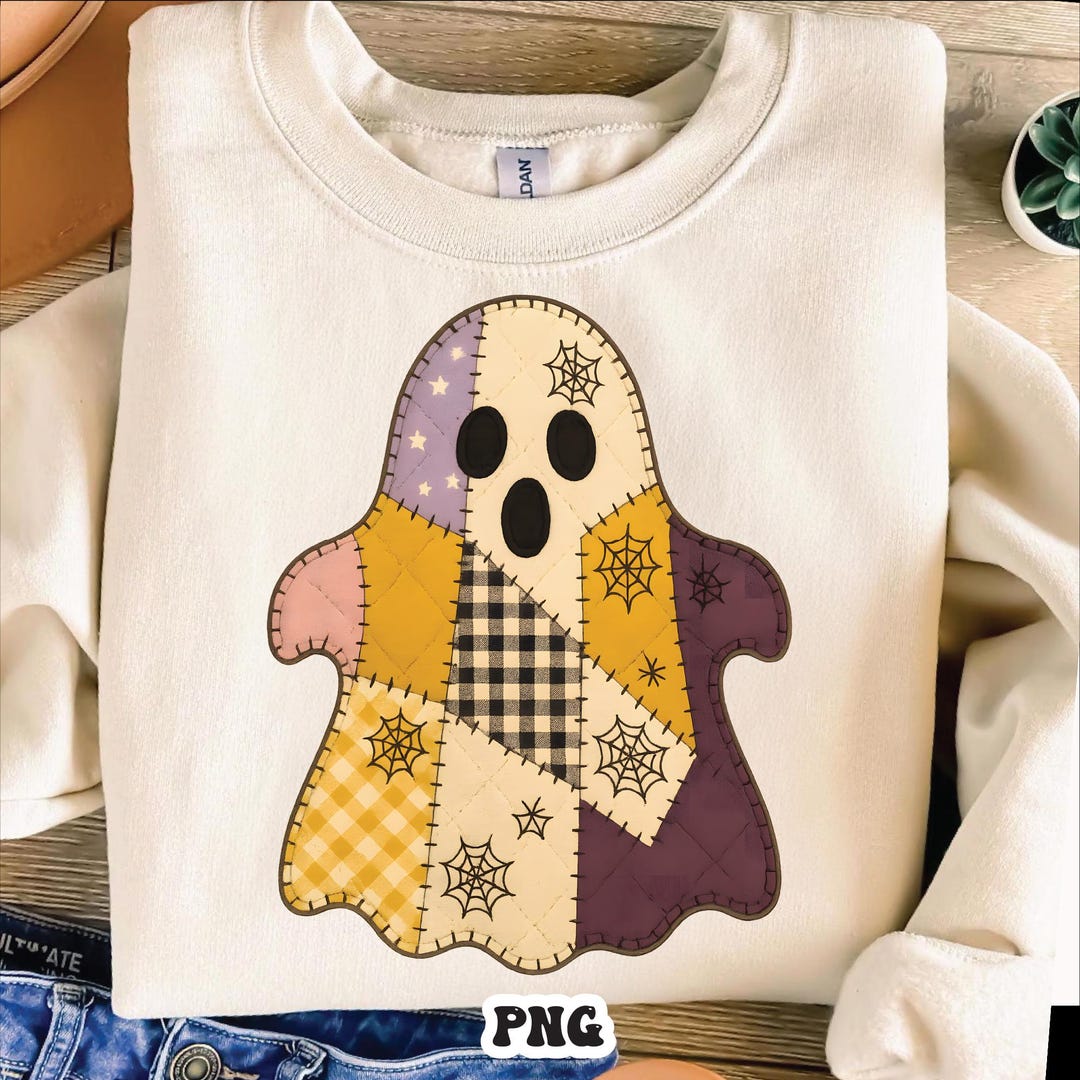Patchwork Ghost Pattern Patchwork Quilt Ghost PNG: Rustic Farmhouse Halloween (digital Download ...