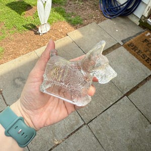 Vintage Bundes Glas Scotty Scottish Terrier Hohl Candy Dish Figur 3 ”