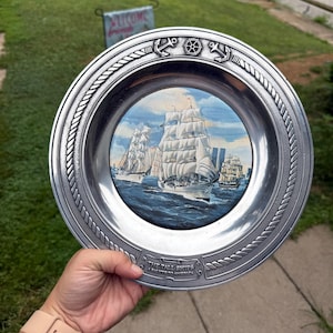 Vintage Danbury Mint Pewter The Talk Shops Nautical Old World Decorative Plate
