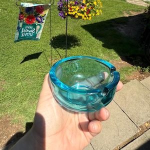 J Wuidart & Co MCM Turquoise Blue Ashtray Trinket Dish Catchall Vintage 3.5”