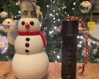 Snowman Puzzle Maze Gift Box, Secret Stash, Hidden Treasure, Unique Christmas Cash Gift