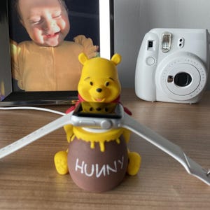 Hand-Painted Bear Watch Stand: Apple & Galaxy Smartwatch Dock