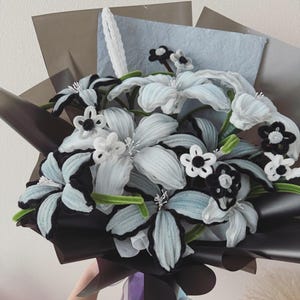 Handmade Pipe Cleaner Pastel Lily Bouquet- Medium size, Pipecleaner Flower . image 8
