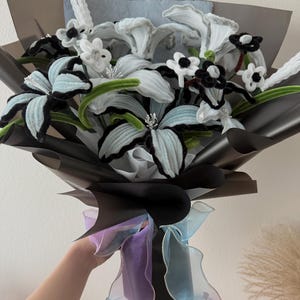 Handmade Pipe Cleaner Pastel Lily Bouquet- Medium size, Pipecleaner Flower . image 12
