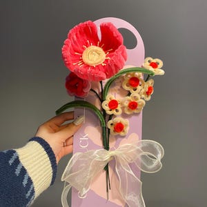 Carte floue fleur de pavot (sac inclus)