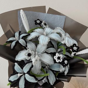 Handmade Pipe Cleaner Pastel Lily Bouquet- Medium size, Pipecleaner Flower . image 10
