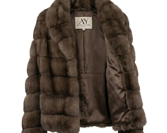 Mink Fur Coat: Brown & Black Luxury Winter Jacket