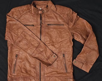 Vintage RBC Legend Steerhide Leather Cafe Racer Jacket (size S/36