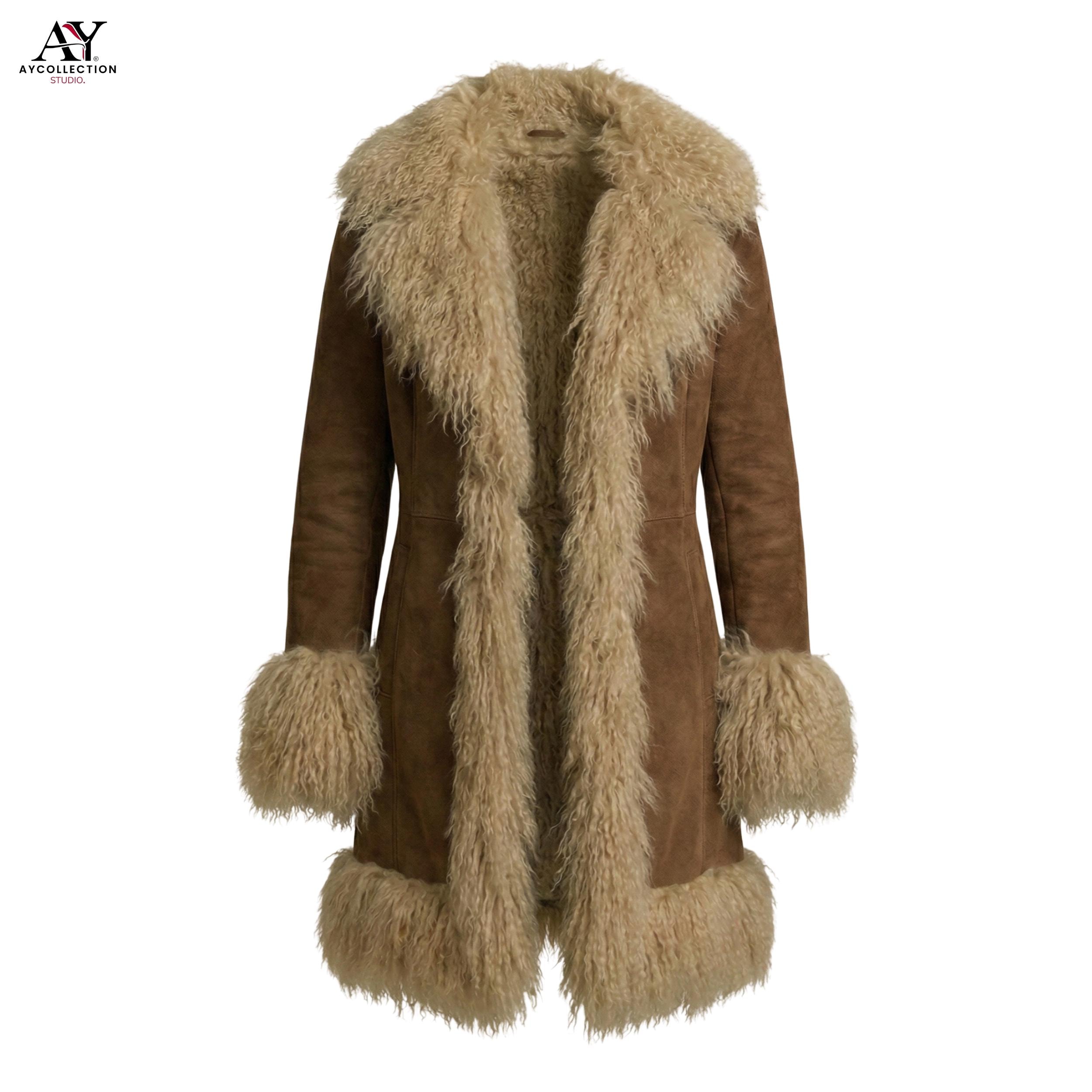 Suede Faux Fur Jacket - Etsy