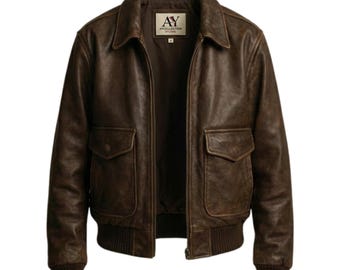 60s〜 euro vintage leather bomber jacket VTG 60S 70S MENS MEDIUM BROWN LEATHER LINED BOMBER FLIGHT G-1