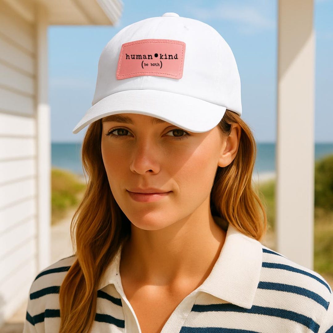 Human Kind Hat | Be Both Leather Patch Cap | Kindness Quote Patch Hat ...