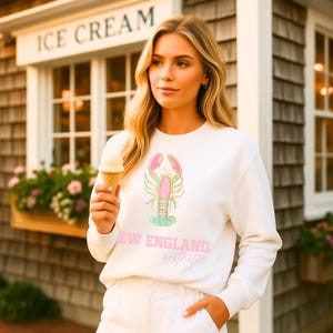 Cozy Lobster Sweatshirt New England Style Aesthetic Sweatshirt Maine Lobster Shirt Aesthetic Coastal Preppy Lobster Crewneck
