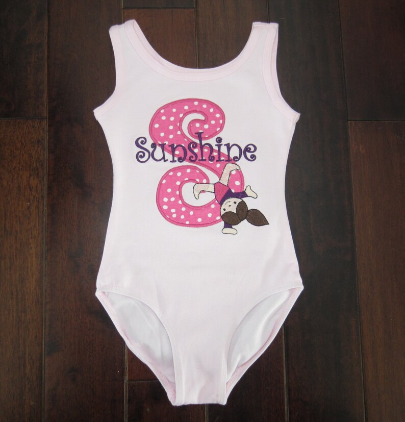 Personalized birthday gymnastics leotard with child's Etsy